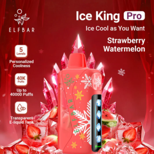 探索 ELFBAR Ice King Pro 40000 口旗艦款可充電電子煙，搭載 5 段可調冰感、20ml 預填煙油、850mAh USB-C 電池、四芯網狀加熱線圈與 LCD 螢幕。長續航重度使用者專屬，現貨速發！