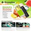 雪加 Snowplus Swift 15000口:双功率模式,超长续航 15k Puffs 现货