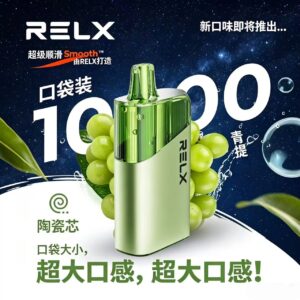 RELX大板砖10000口一次性雾化棒,超大16ml烟油容量、550mAh可充电电池、稳定8W陶瓷芯,万口超长续航,多款清爽水果冰口味,口感顺滑耐用。