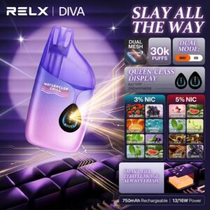 RELX Diva 30000口 一次性電子煙（Dual Mesh 雙模式防漏大煙霧