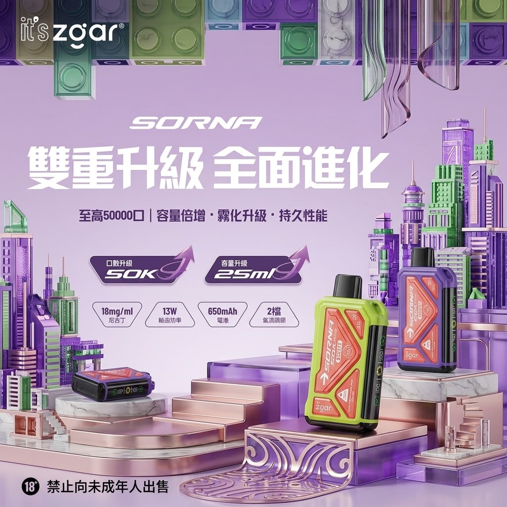 ZGAR 冰熊 50000口 一次性電子煙 | 大容量高冰口感 冰爽極致,續航新巔峰 1 ZGAR 冰熊 50000口(Sorna 50K)一次性電子煙!採用雙網芯技術,提供超大容量 50000 口極致冰爽口感與持久大煙霧