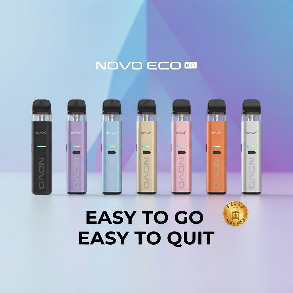 SMOK Novo Eco Pod Kit 1000mAh 可充電開放式 Pod 套裝|相容 Novo 全系列煙彈 1 SMOK Novo Eco Pod Kit,1000mAh 可充電 pod 主機,多色機身,可調氣流開放式電子煙套裝