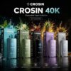 CROSIN 克罗心 40K一次性電子煙,高達40000口,雙網芯設計、3檔功率調節、可調氣流,內置鏡面數顯螢幕,多種人氣口味,香港現貨速發