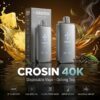 CROSIN 克罗心40K 一次性電子煙|高達40000口 雙網芯 鏡面數顯 可調氣流